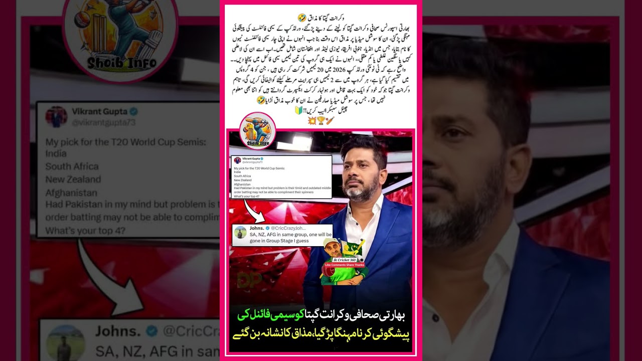 Indian Sports Journalist Vikrat Gupta Has Become a Laughing Stock on Social Media🤣🖐️🏏 #socialmedia