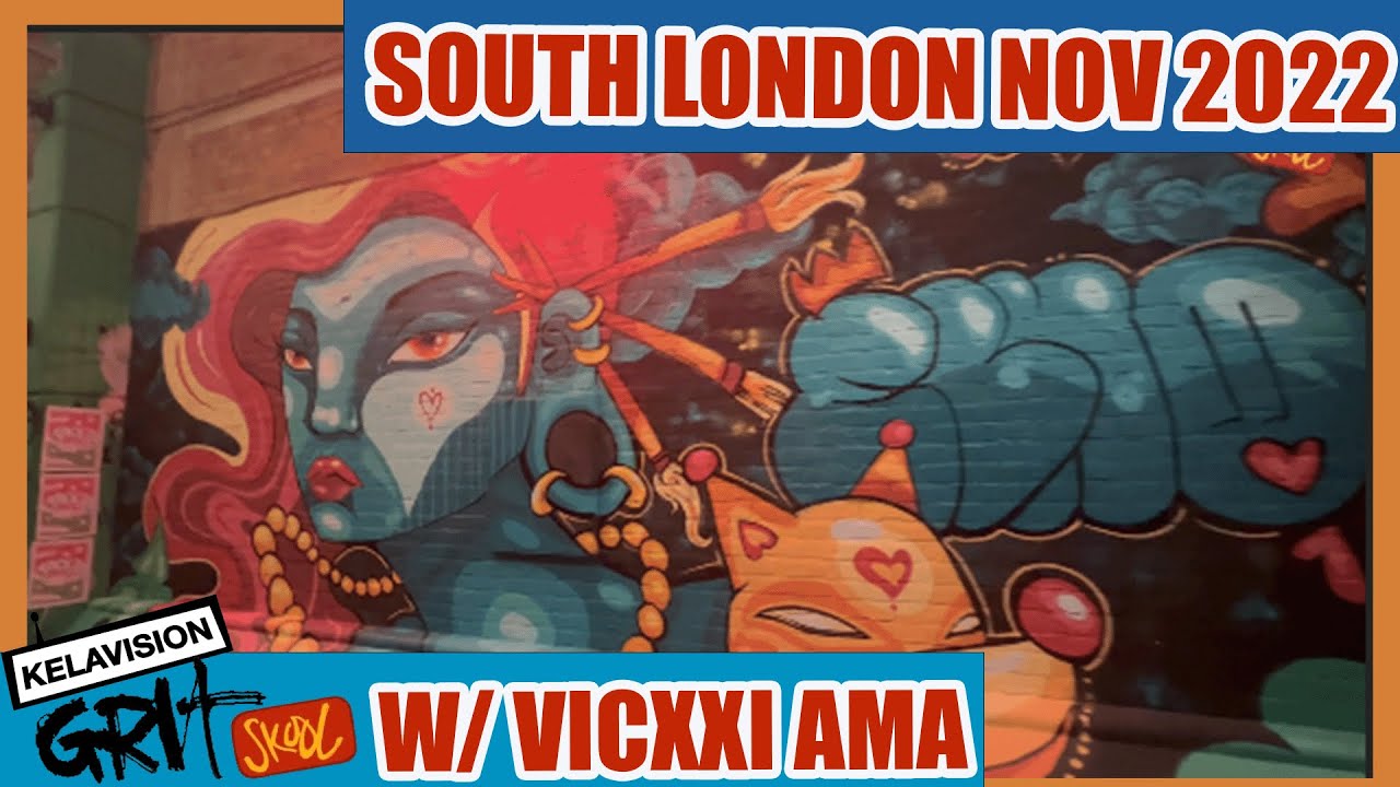 South London Graffiti walk //KELAVISION GRIT SCHOOL with VICXXI AMA