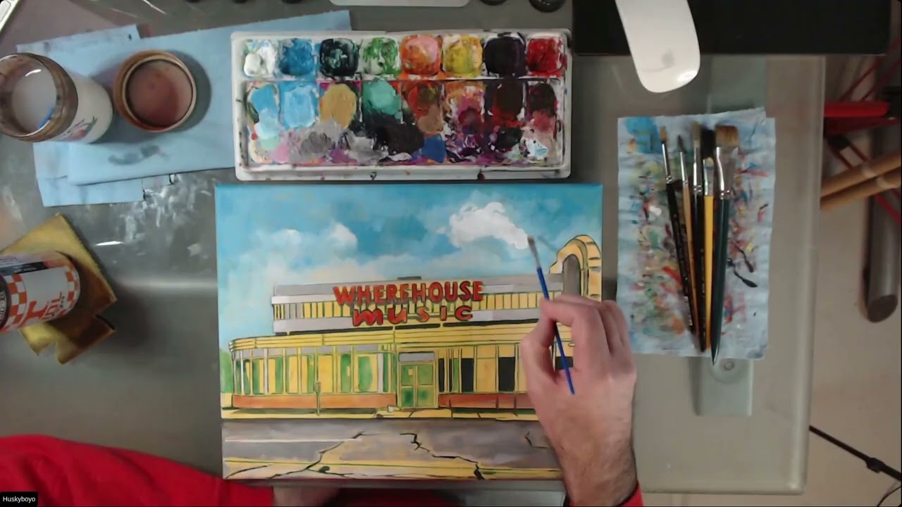 Acrylic Painting of Wherehouse Music