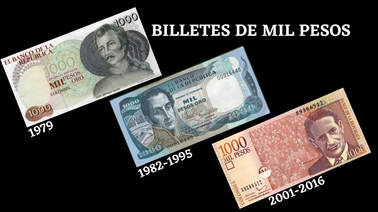 Billetes de Mil pesos Oro a través del tiempo