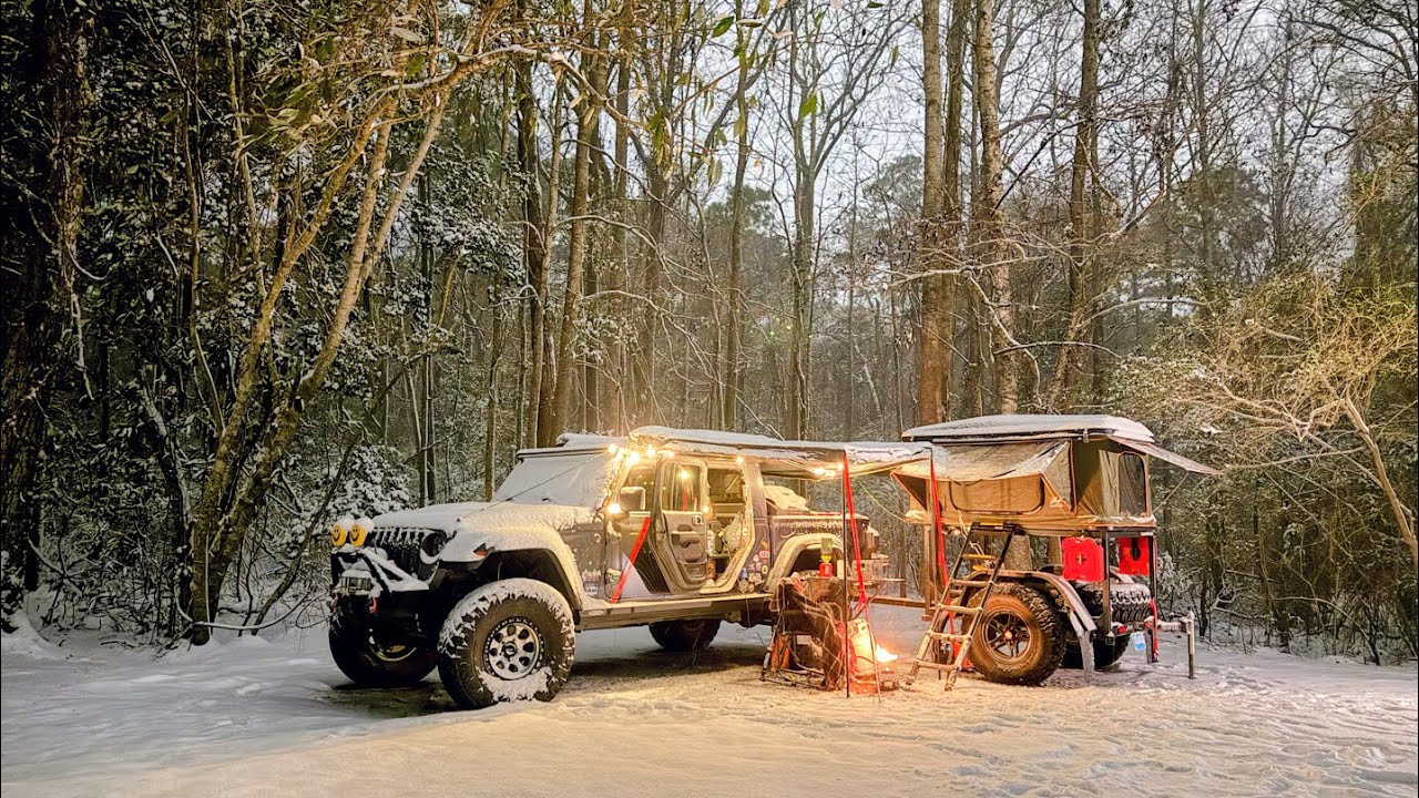 Drift North awaits a South Carolina snowstorm camping adventure!! #asmr #camping