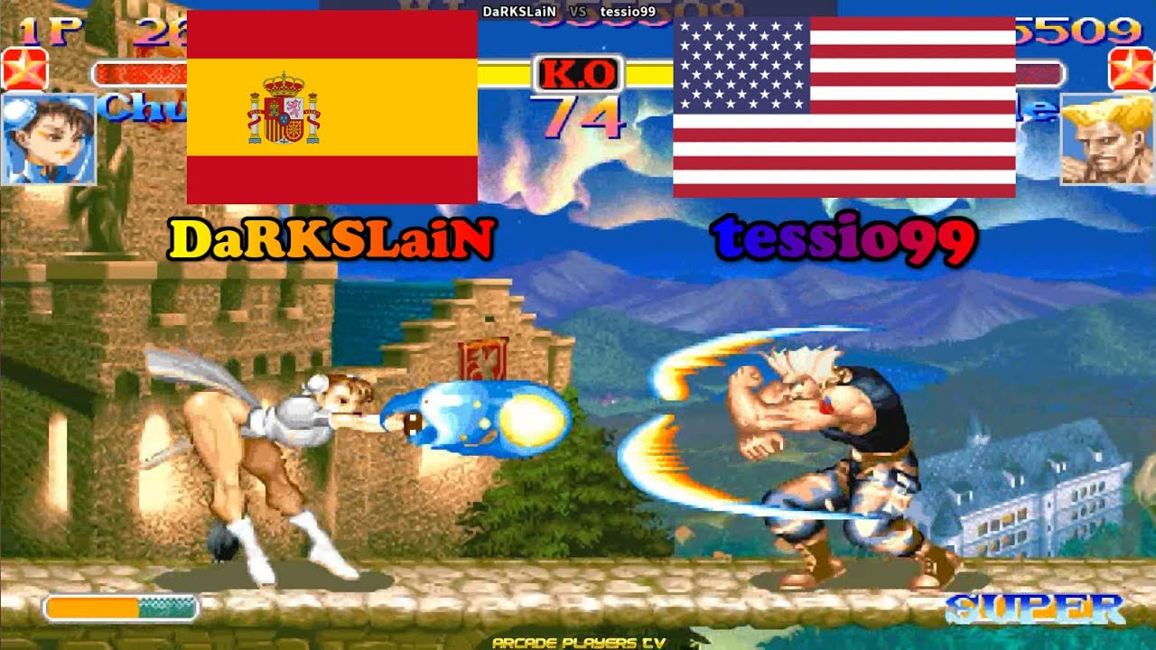#fightcade Super Street Fighter 2 Turbo ➤ DaRKSLaiN (Spain) vs tessio99 (Usa) 슈퍼 스트리트 파이터 2 터보