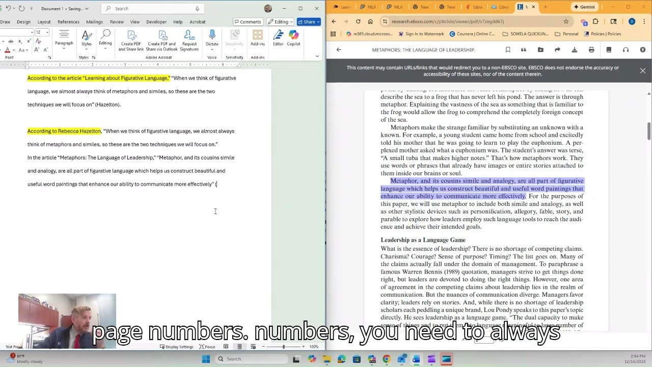 MLA Works Cited and In Text Citations Database Articles