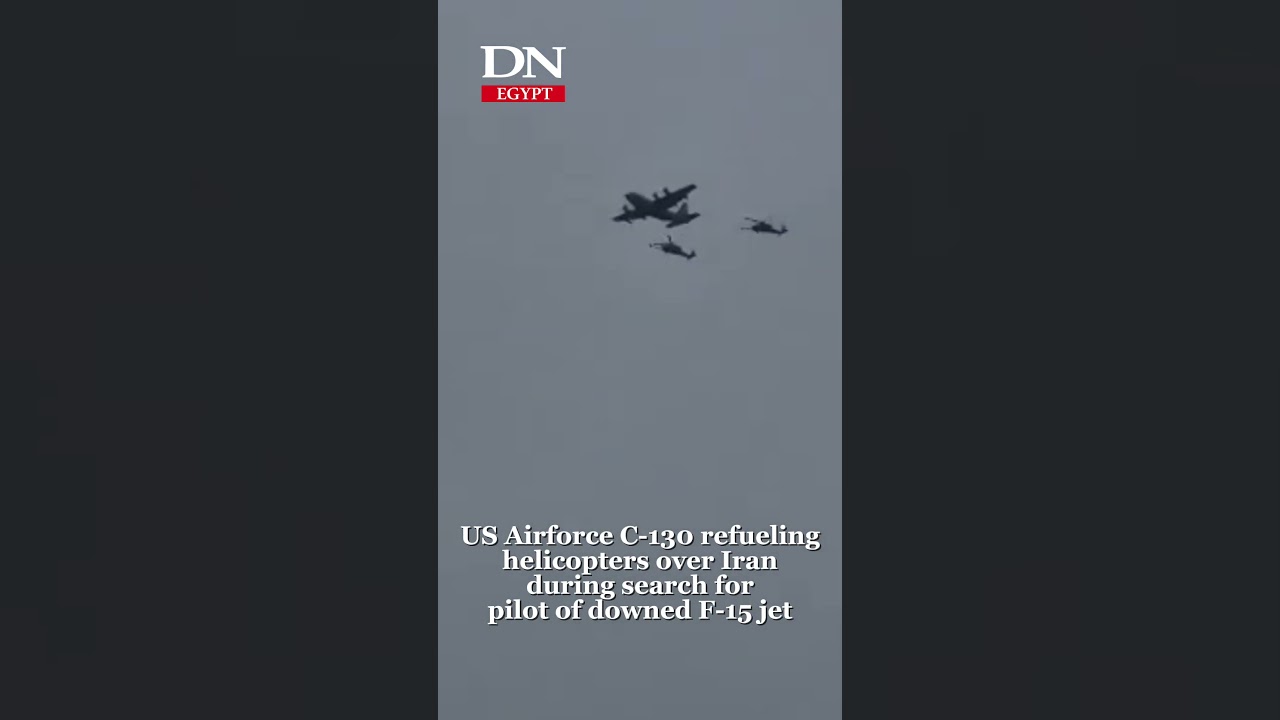 US Air Force HC-130J refuels helicopters reportedly during a rescue mission for pilot of downed F-15