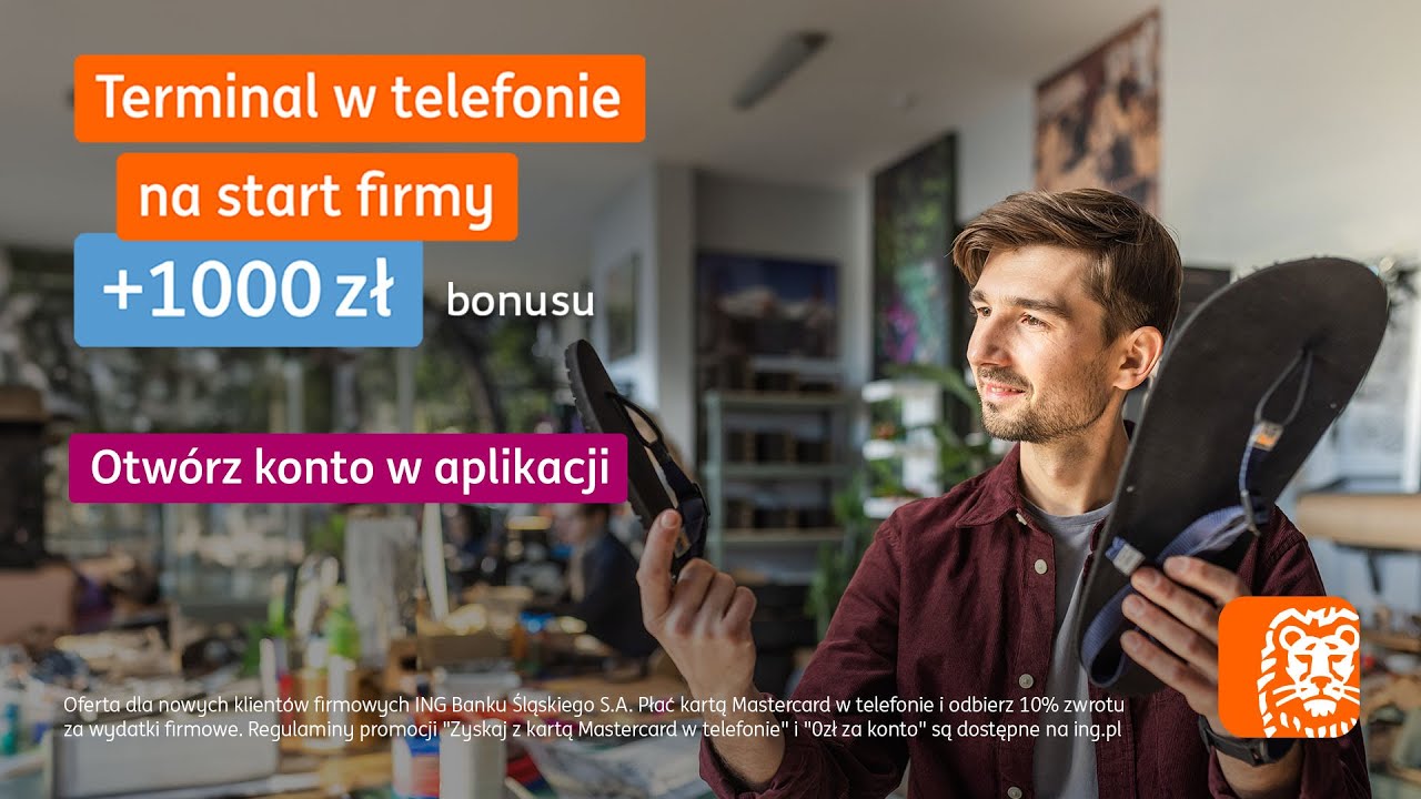 1000 zł i terminal w telefonie na start firmy w ING