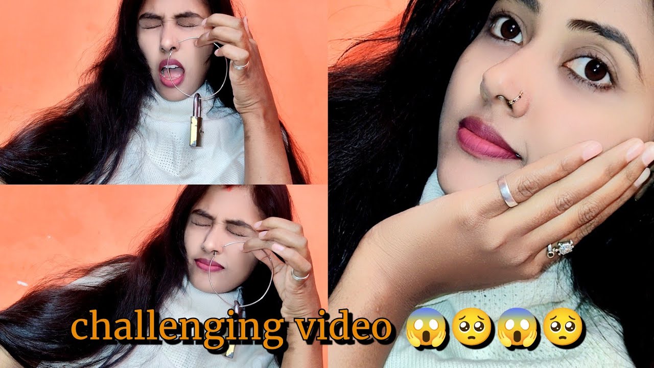 Big hoop earring wear in nose and accept challenge/ challenging video/ requested video 