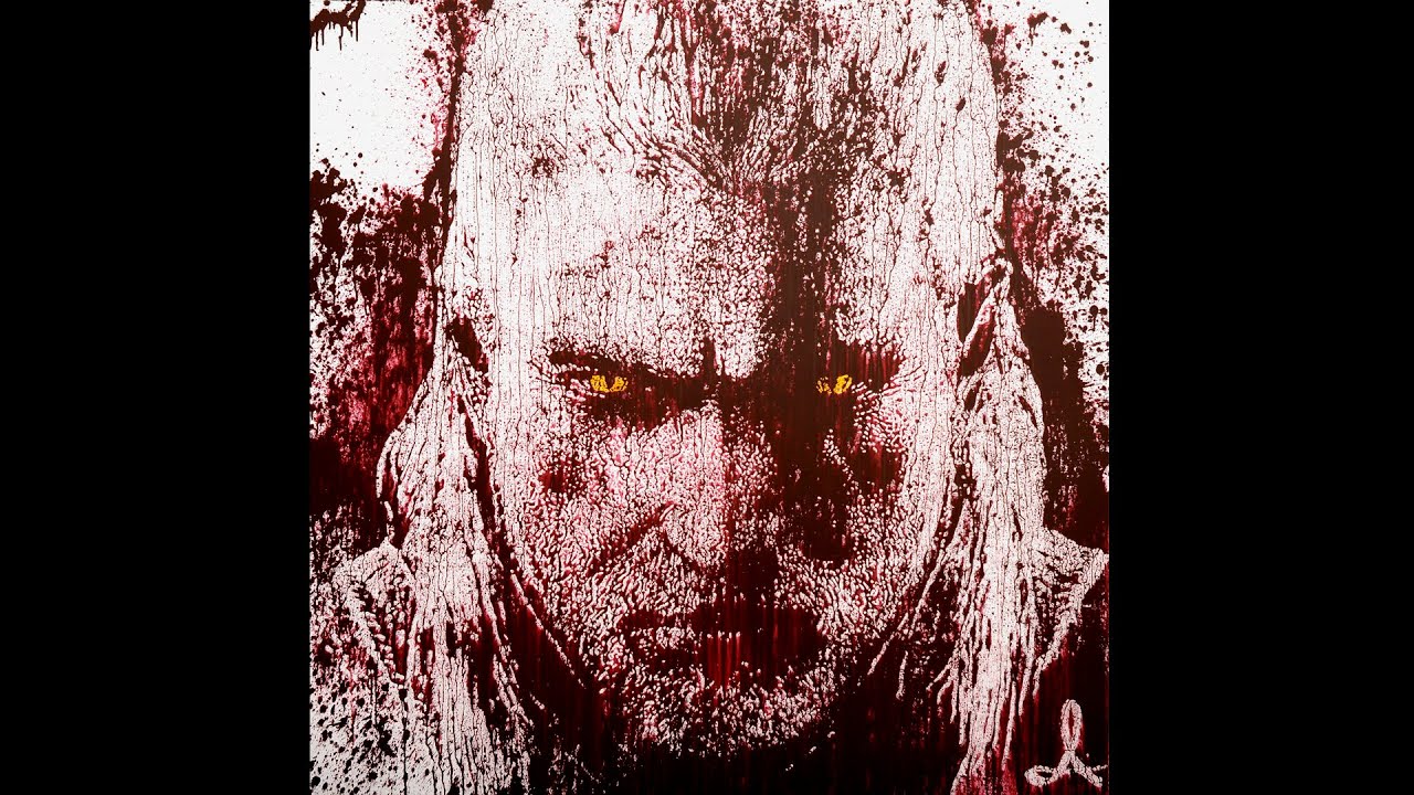 The Witcher portrait - painted with sword