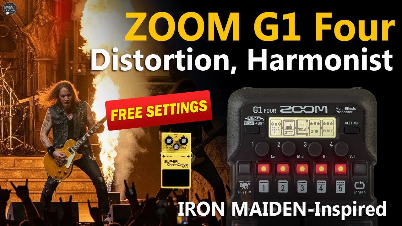 ZOOM G1 Four Maiden-Inspired Distortion, Harmonist, Harmonizer - Free Settings