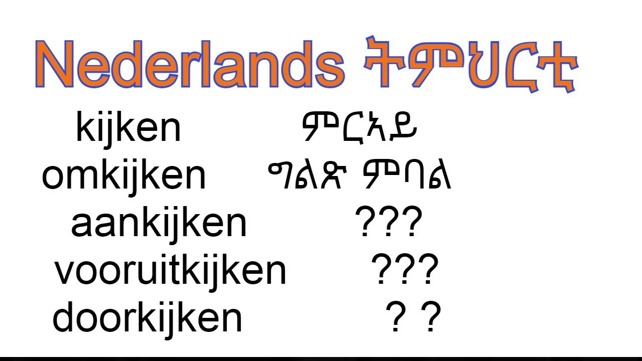 nederlands tigrigna woorden les kijken