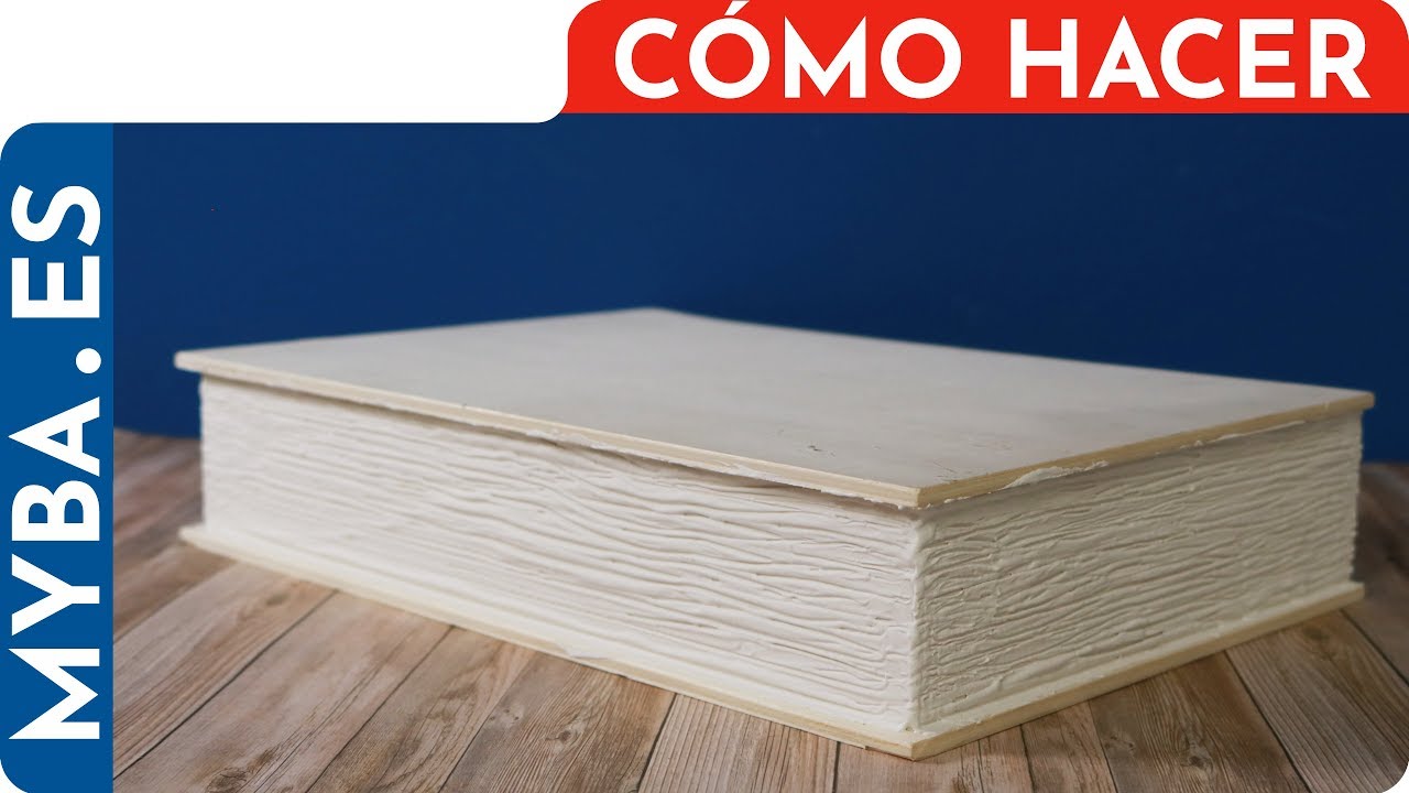 C&oacute;mo hacer imitaci&oacute;n hojas de libro con pasta de modelar. | Caja libro de madera DIY paso a paso