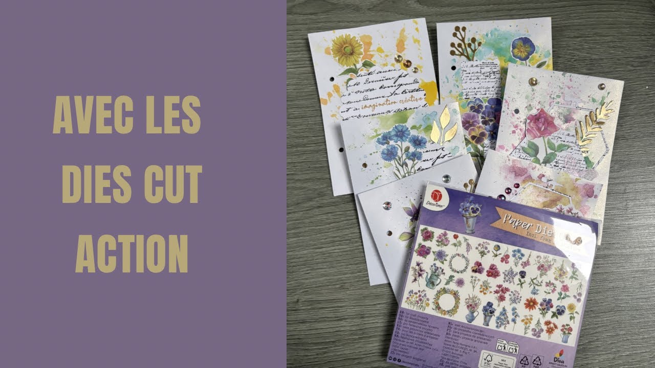 Enveloppes décorées avec dies cut #action #scrapbooking 