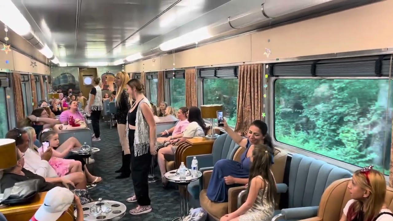 Taylor Swift performing “Anti-Hero” on a train