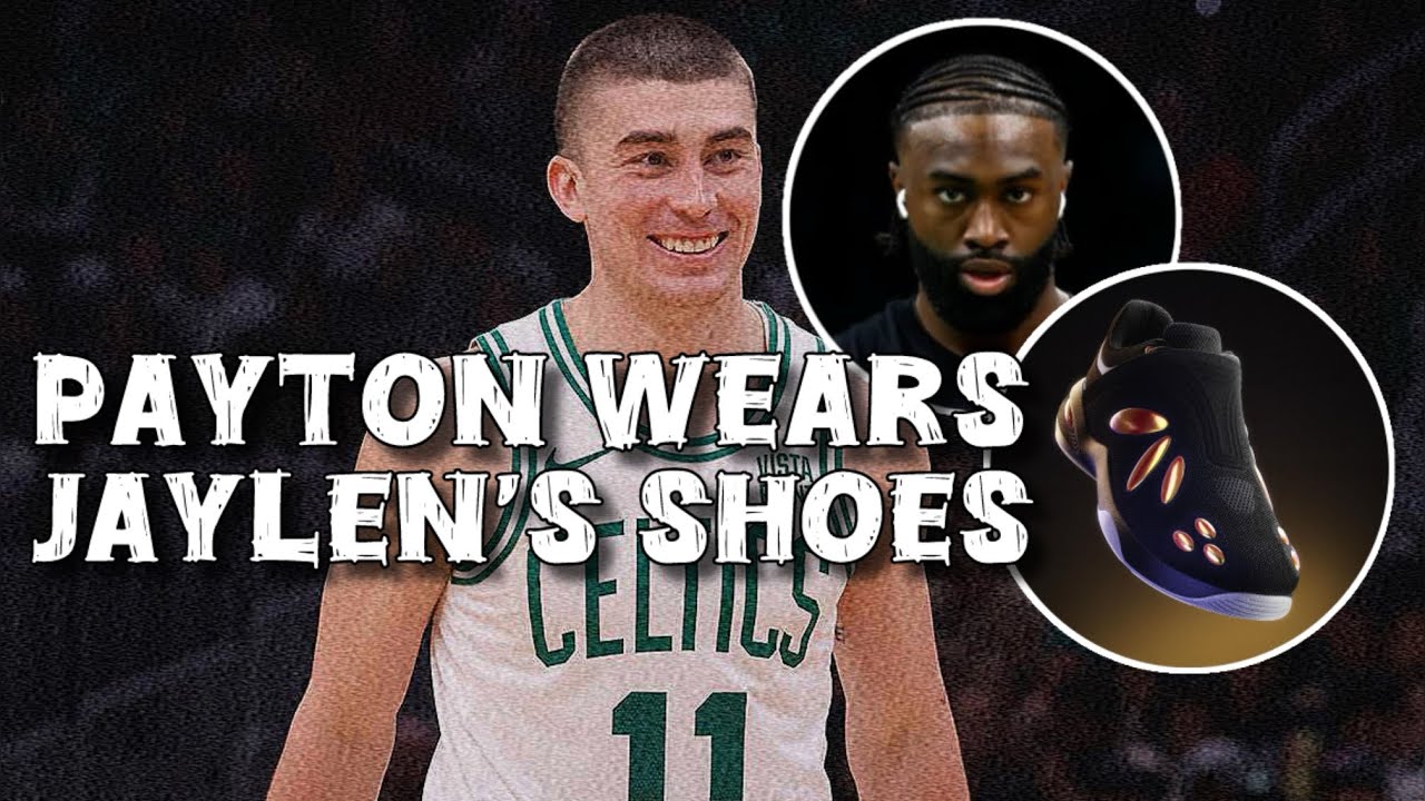 PAYTON PRITCHARD Wears JAYLEN BROWN’s Signature Shoes, the 741 Rover “Black Moon”
