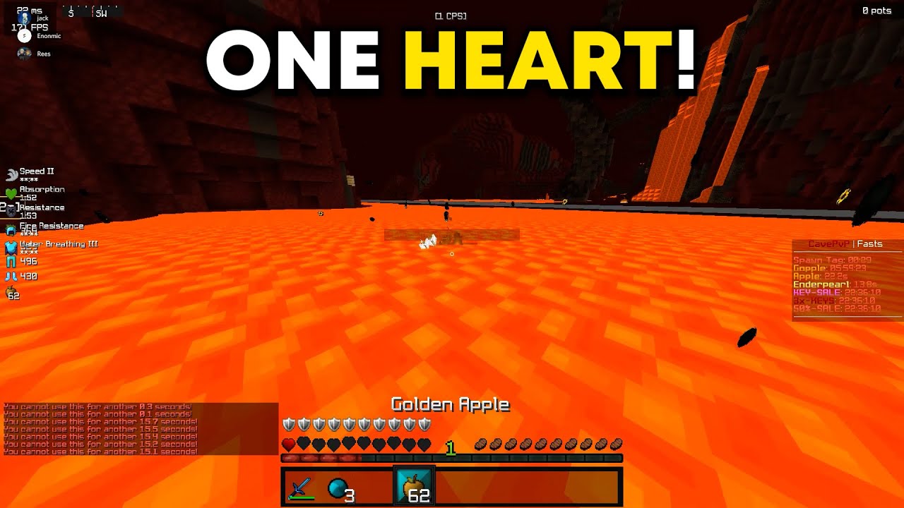 Top HCF Godly Moments (Half Heart Nether Kite, Crazy Trap Escapes)