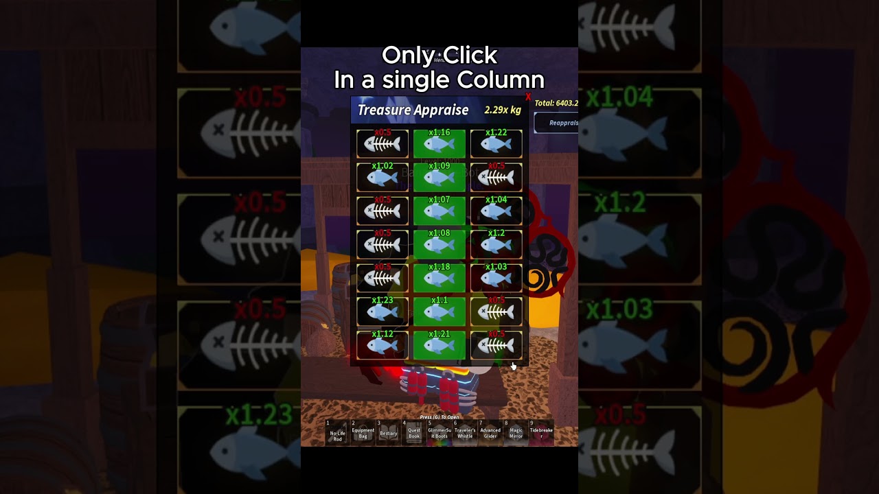 Fisch Treasure Appraisal Strategy #shorts #robloxshorts