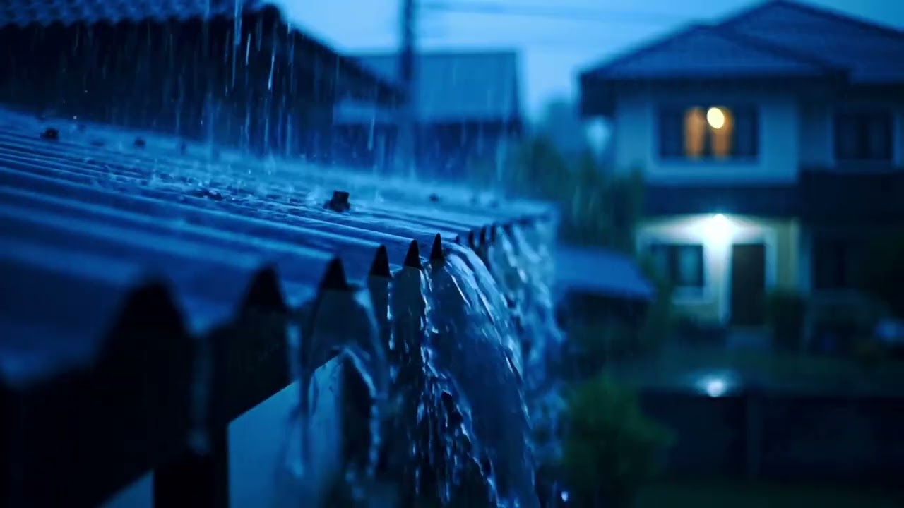 Midnight Tin Roof Symphony: Heavy Rain Pouring Gently Through the Night for Deep, Peaceful Sleep 189