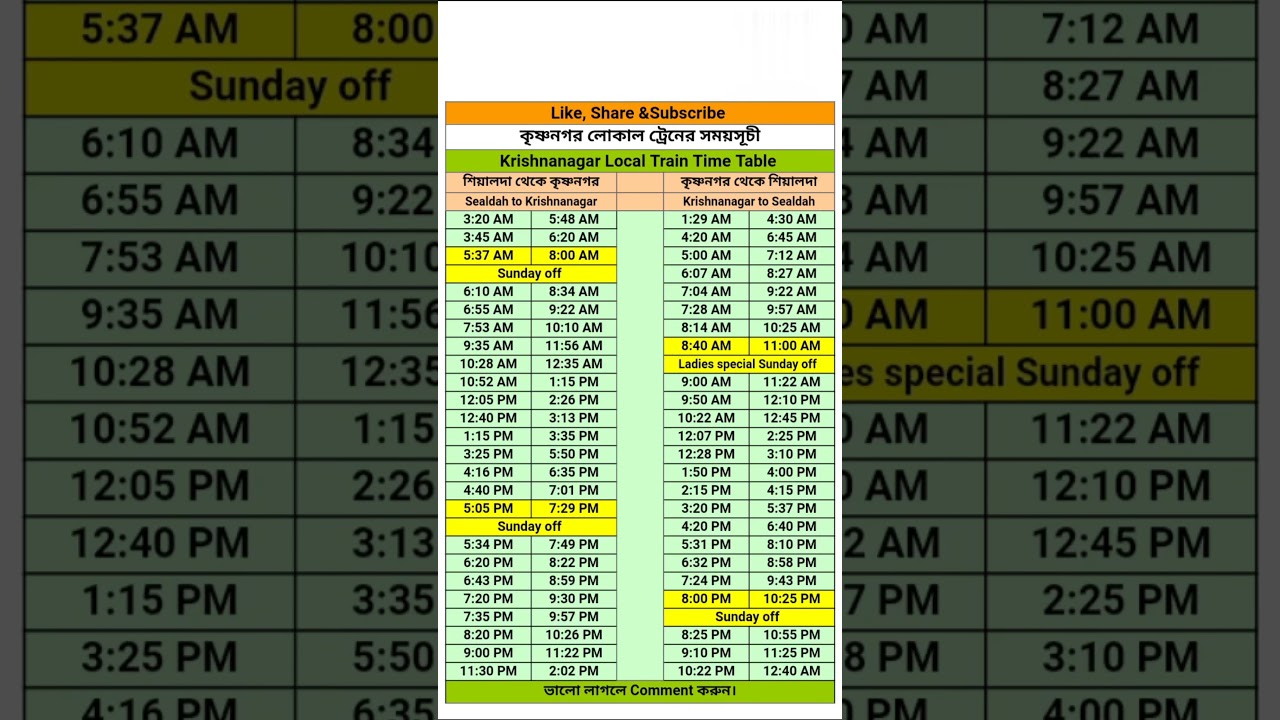 #sealdah #krishnanagar #local train time table . Krishnanagar local train schedule #shorts
