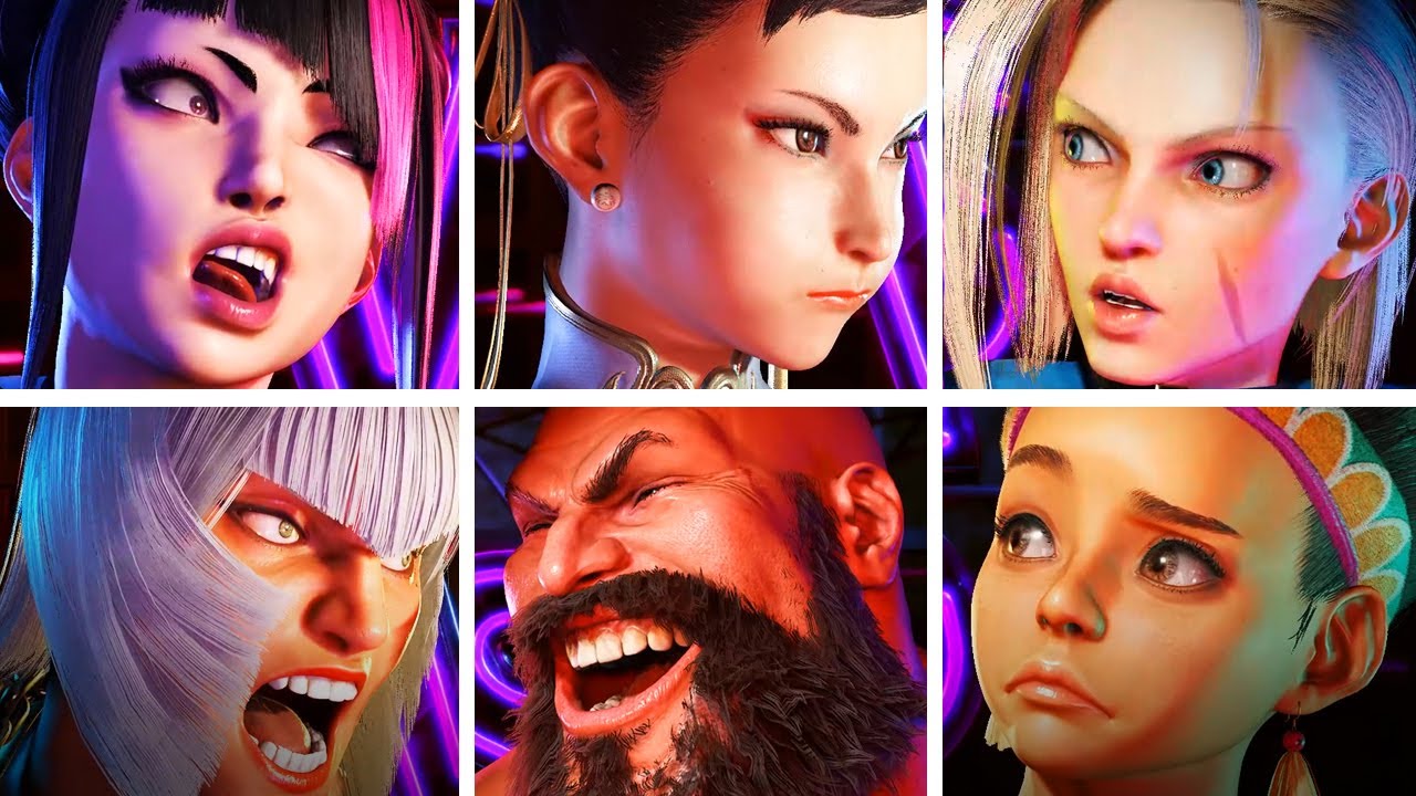 Street Fighter 6 — смешные лица всех персонажей и вступительные анимации