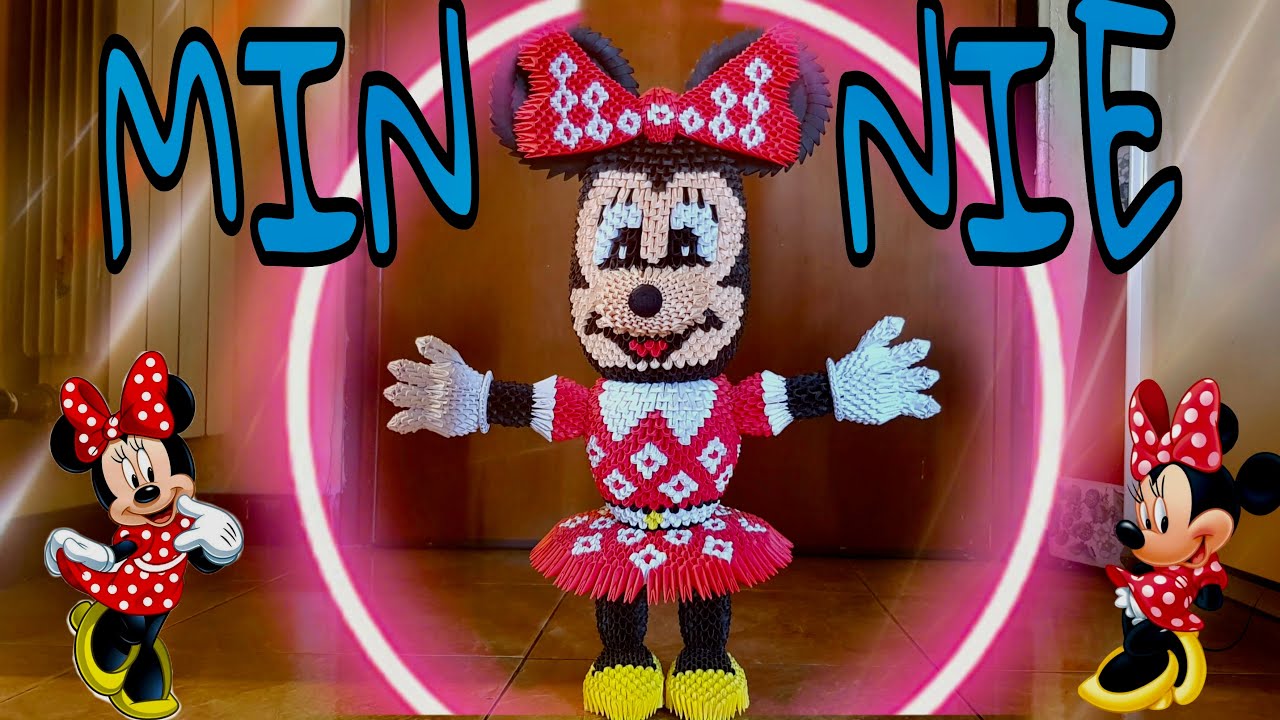 Origami 3D Minnie Mouse tutorial ITA