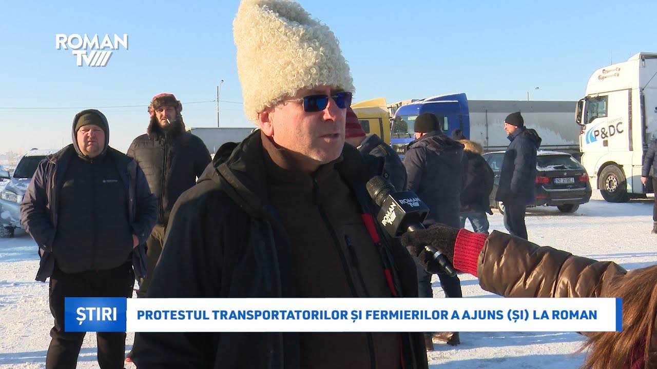 Protestul transportatorilor și fermierilor a ajuns (și) la Roman