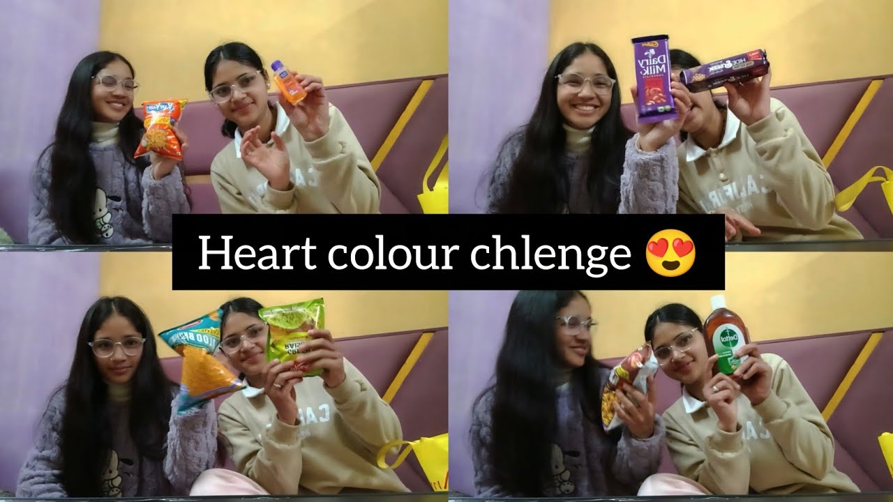 Heart colour chlenge with sister 😍