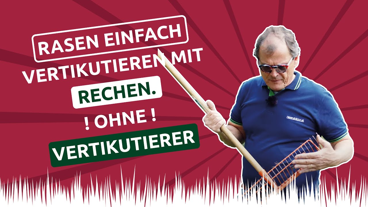 Rasen einfach vertikutieren mit Rechen (ohne Vertikutierer) ✅