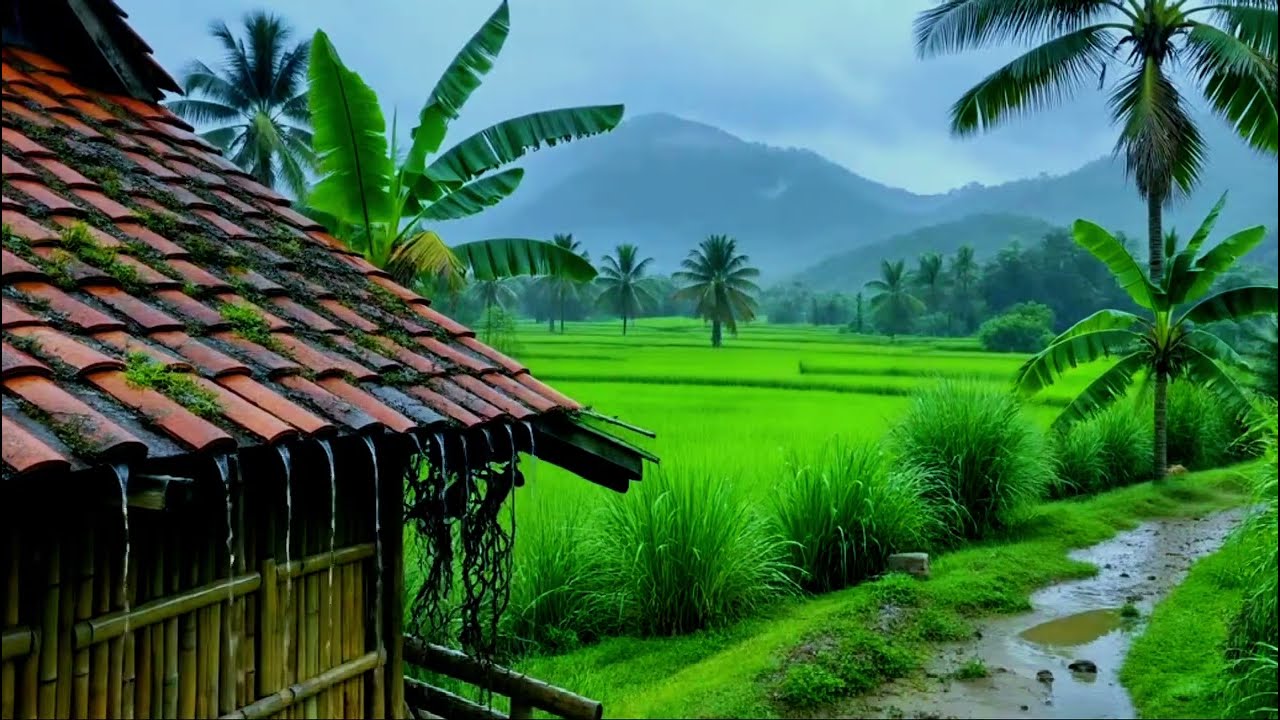 Rain Falling on Village Roads and Fields Relaxation • Nature Sounds • Sleep Aid