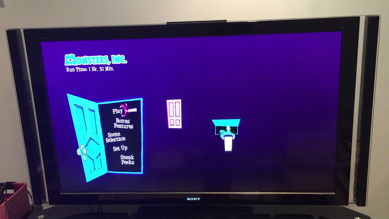 PIXAR 4a. Monsters Inc. Blu-ray 3D/Blu-ray (2013 print, Disc 1) Menu