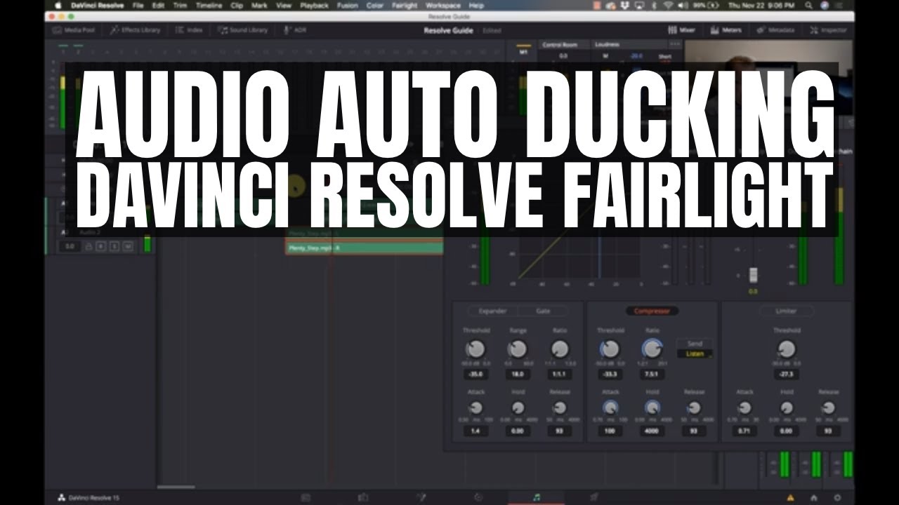 Audio Auto Ducking with Davinci Resolve 15 Fairlight