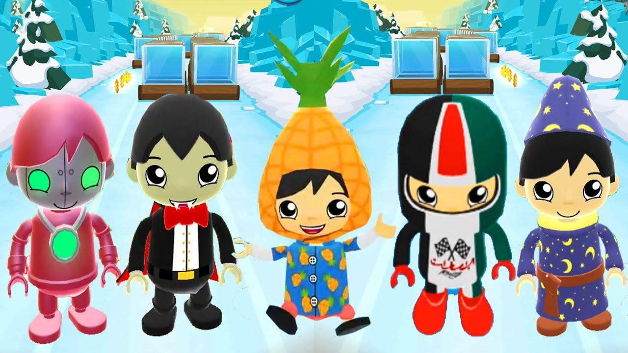 TAG WITH RYAN PINEAPPLE RYAN UFO VS DUBAI RYAN VS COUNT VS WIZARD VS INFRARED ROBO RYAN EGG MIX GAME