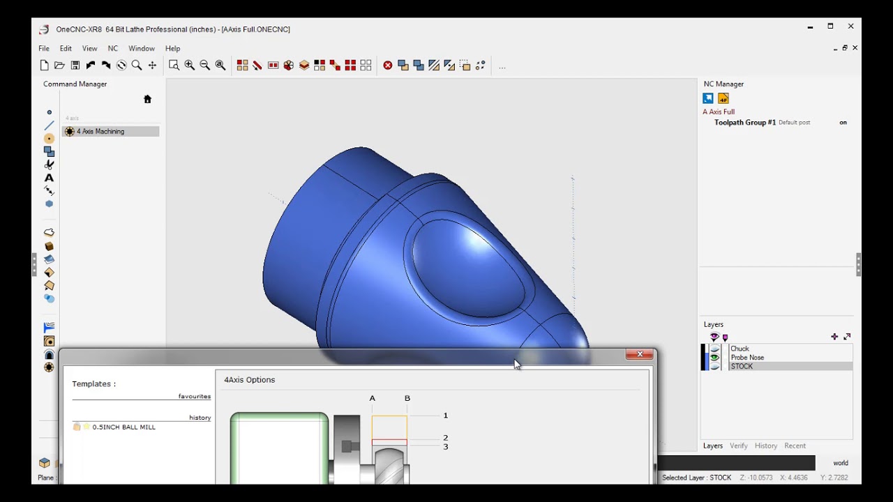 OneCNC - C Axis Full Tool Path