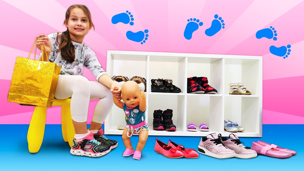 Oyuncak bebek bakma oyunu. Selin baby born ve kendisine ayakkabı alıyor. Kız oyun videoları