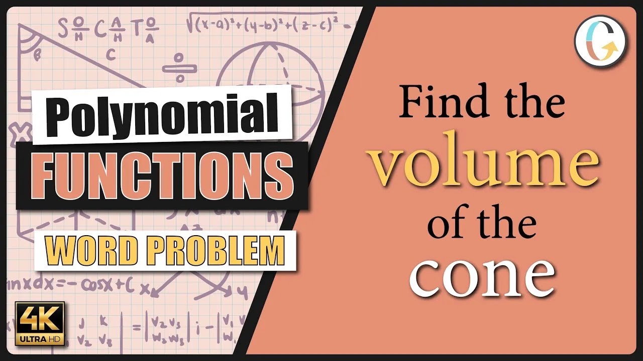 A right circular cone has a radius of 3x + 6 and a height 3 units less. Express the volume of the