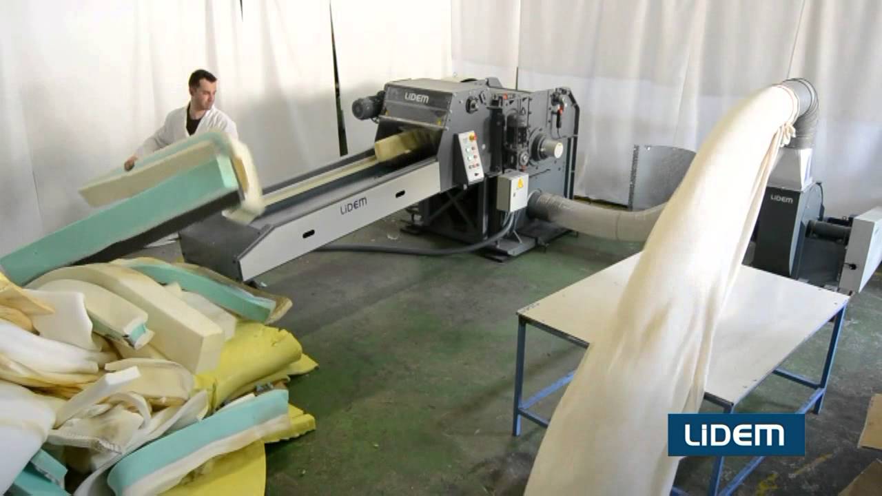 Molino triturador para el corte y triturado de espuma, viscoelástica y látex