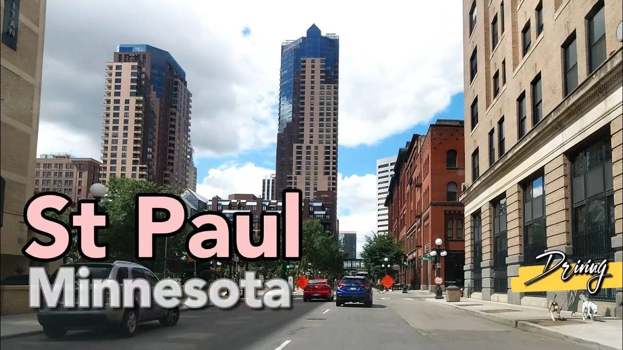 Saint Paul Minnesota 4K ,  Driving Downtown , Driving Tour,  USA