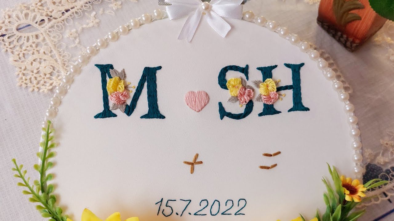 تطريز الحروف بشكل جديد على طارة البصمة   #embroidery  #تطريز