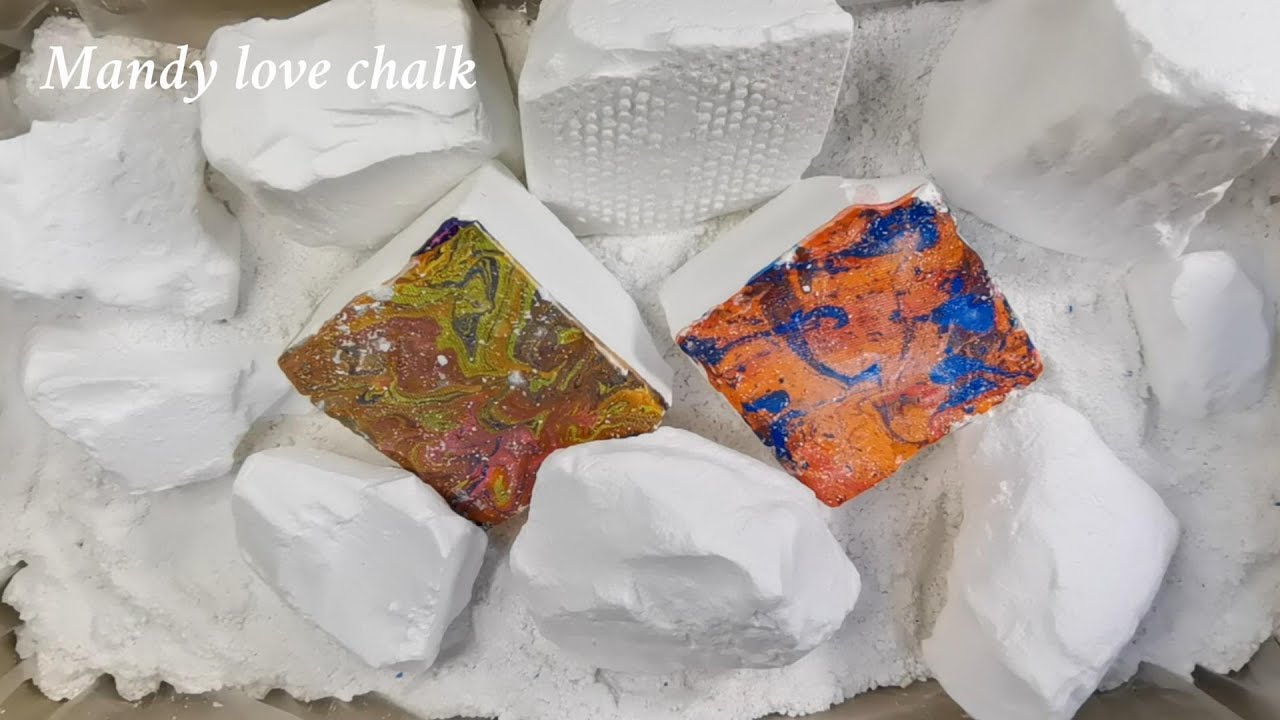unpolished blocks and jumbo|gym chalk asmr|white