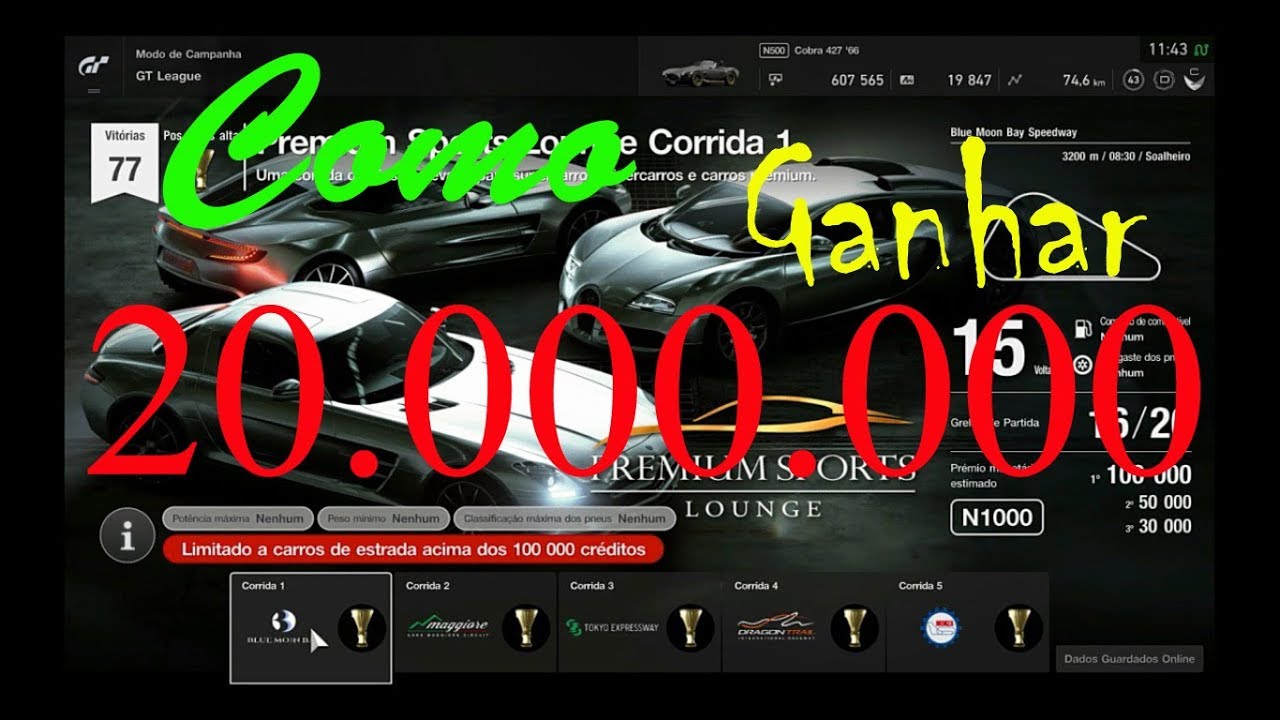 GT Sport - Como Ganhar 20 Milhões
