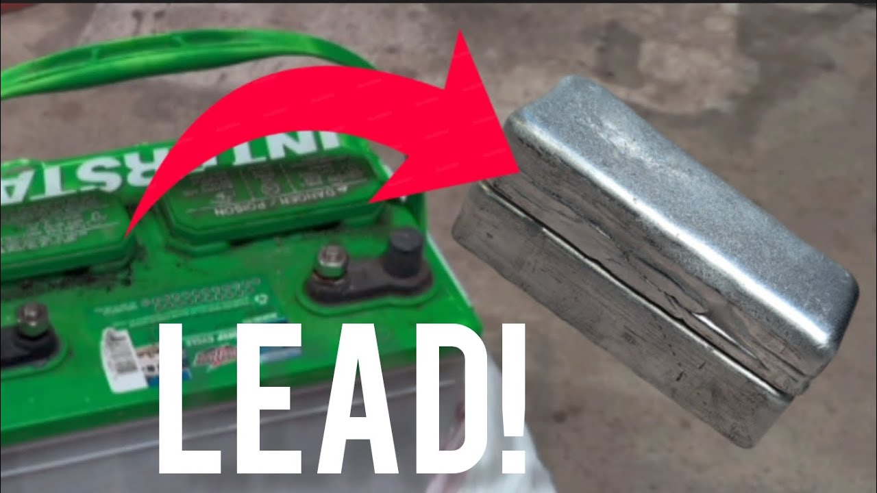 Extracting lead from a car battery.