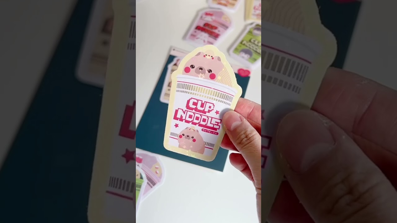 Assemble cup noodles sticker pack with me🍜#sticker #stationary #stickershop #stickers #packwithme