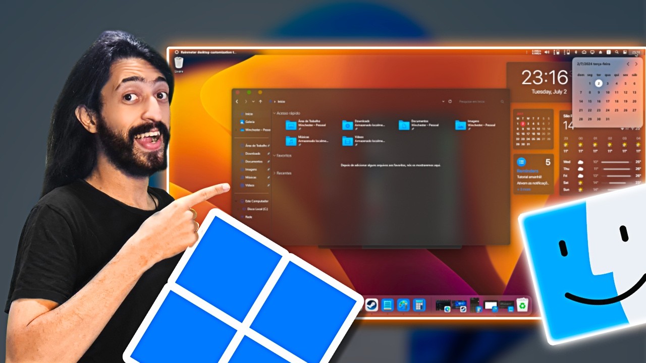 Um MacOS da Microsoft?? Esse é o MELHOR TEMA de Mac para o Windows! (incluindo recursos!)
