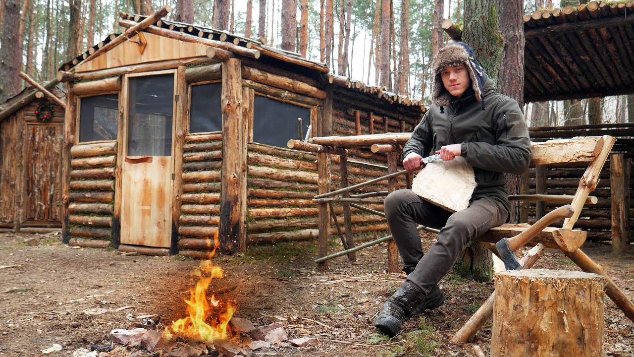 Alone at Home in a Log Cabin in the Forest, Woodwork | The Forest Kitchen | Kitchen Board From Birch