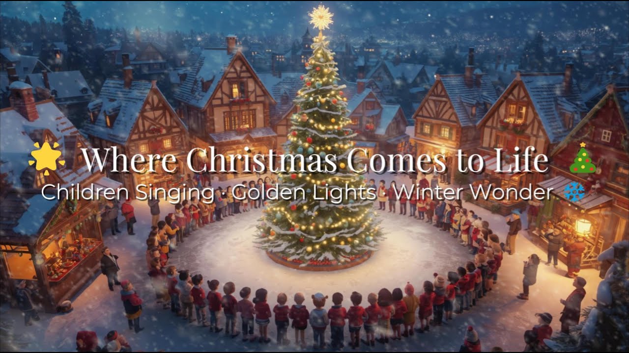 🎄Where Christmas Comes to Life ✨| Children Singing in a Magical Winter Village ❄️| Cozy Christmas