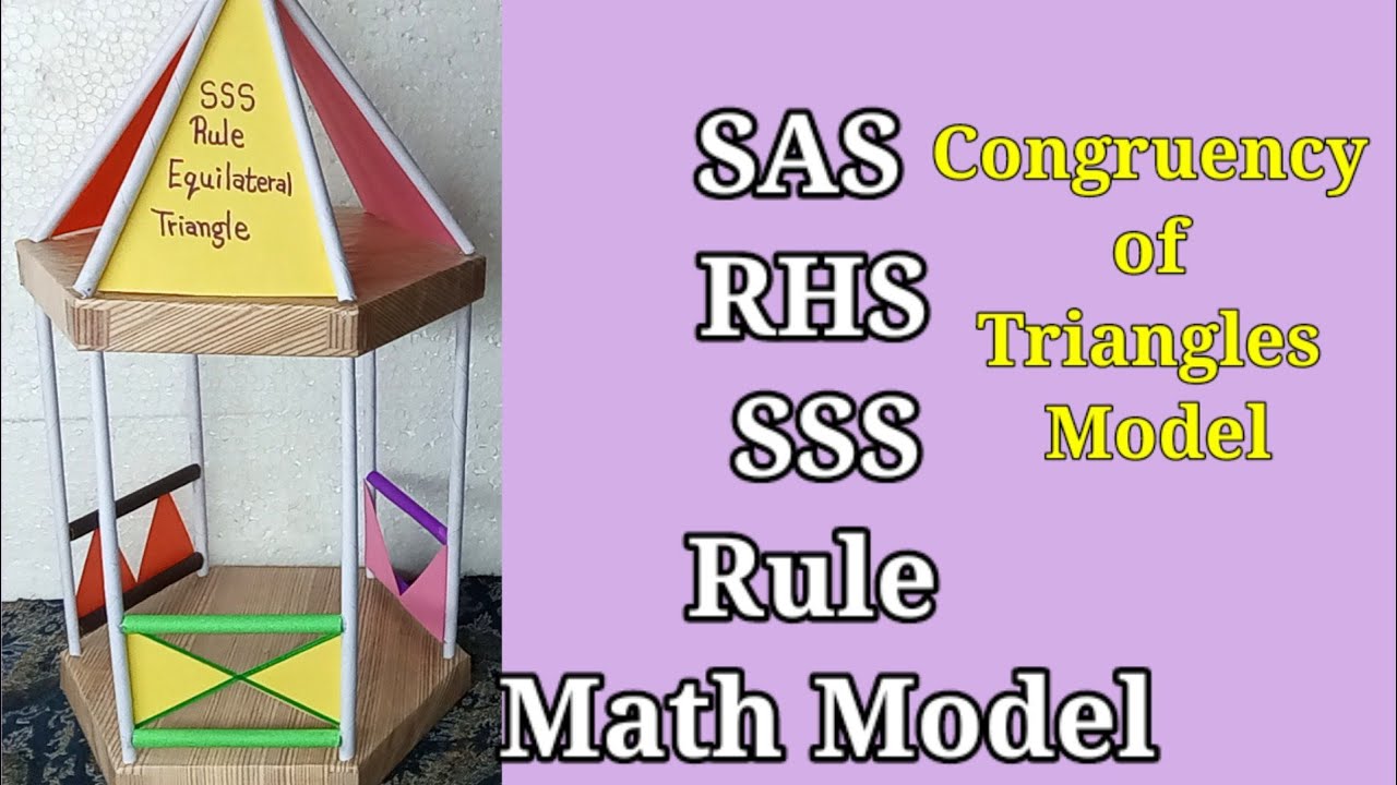 Congruency of Triangles model || math model TLM || SSS SAS RHS  congruency triangles rules project