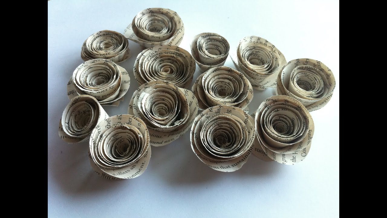 Rolled Book Paper Roses ~ Tutorial ~