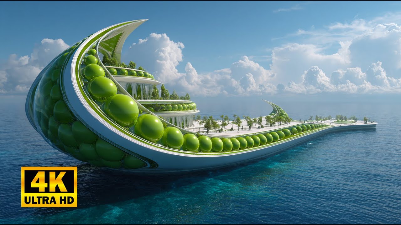 4K Peas Palace | Sculptural Green-White Sea Mansion in Pod Shape | Emperor Palaces