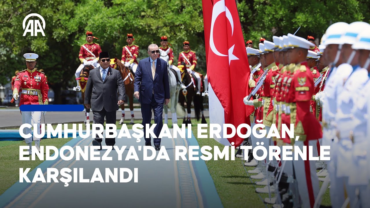 Cumhurbaşkanı Erdoğan, Endonezya Cumhurbaşkanı Subianto tarafından resmi törenle karşılandı