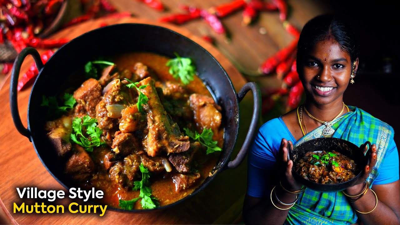 கிராமத்து ஆட்டுக்கறி குழம்பு | Village Style Mutton Curry Recipe