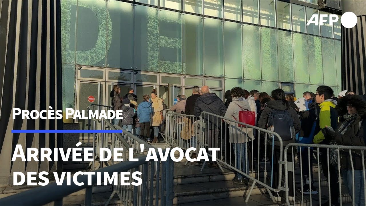 Foule devant le tribunal de Melun à l'ouverture du procès de Pierre Palmade | AFP Images