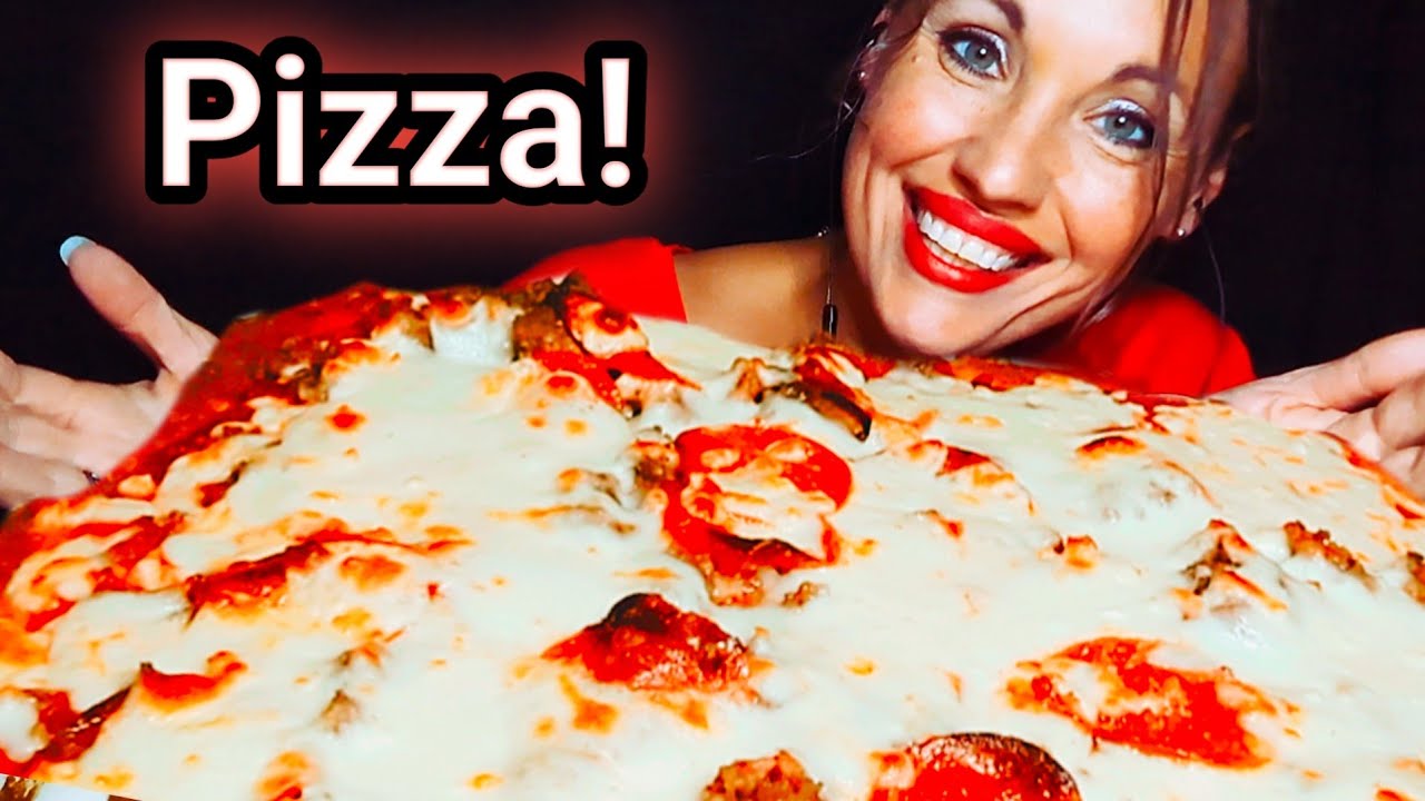 ASMR Cheesy Meaty Pizza Mukbang | Relaxing Whisper Eating Sounds
